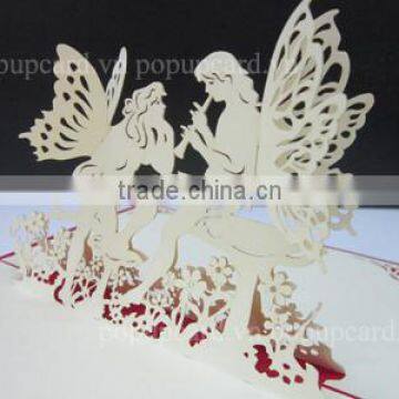 angel with music 3d pop up greeting card