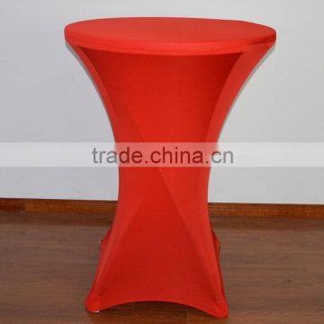 Red beautiful spandex/lycra cocktail table cover/table cloth