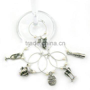 beer charms for wine bottle charms set with 25mm Loop Diameter, OEM Orders are Welcome