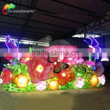 Waterproof colorful parade floats with lots of flower lanterns