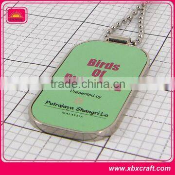 Decorative metal dog tag necklace with ball chain