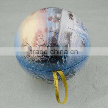 sphere shape decoration of Chrismas tree tin decorations