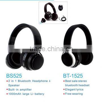 Hi-Fi stereo bluetooth headphones with speakers