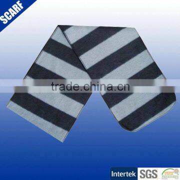 100 polyester stripe design soft polar fleece scart