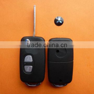 High Quality Mitsubishi 2 buttom modified flip remote key blank for Loncer,Mitsubishi key blank