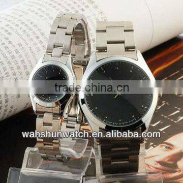 fashion quartz brands alloy couple watch with black dial