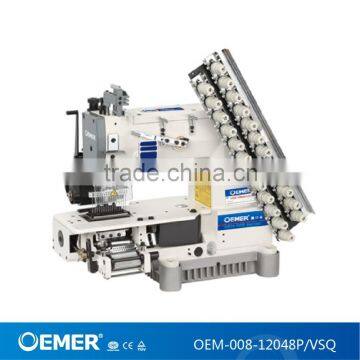 OEM-008-12048P/VSQ 12 needle chain stitch cylinder bed multi needle elastic shirring industrial sewing machine
