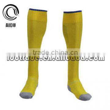 Solid Yellow Mens Custom Design Knee High Football Socks