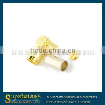 RP-SMA Crimp Plug(female pin) right angle connector