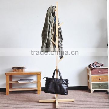 natural wooden hanger rack high quality cloth rack