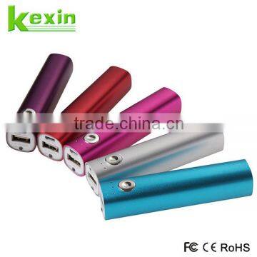 Aluminun Mini Power Bank Portable Charger Universal 2600mah Power Bank with LED Light