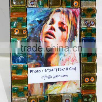 Hand Made Glass Tiles Ftd. Murano Inspired Designer Photo Frame - 19 x 14 Cm. ( Photo 15 x 10 Cm.)