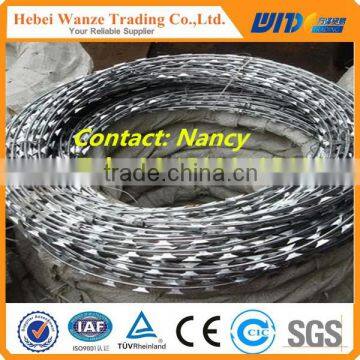 Anping Shengxiang ISO9001 certificated concertina razor wire specifications