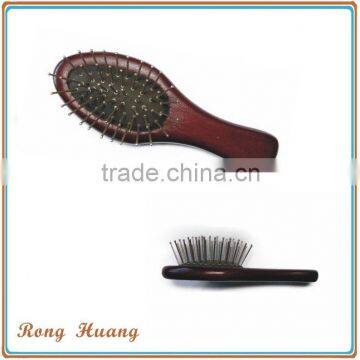 Hair brush with metal pins