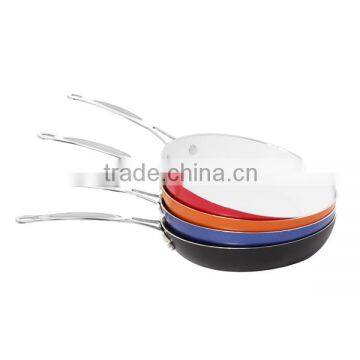 XJ-12608 23cm 9'' open frypan heavy guage aluminum eco friendly 23cm 9'' cookware open frypan