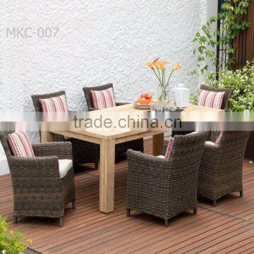 Synthetic Rattan Dining Set Aluminium Frame - Patio Furniture - Outdoor Dining Chair