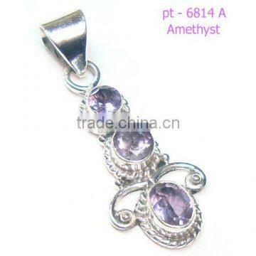 Amethyst pendant handmade silver jewellery wholesale silver jewellery