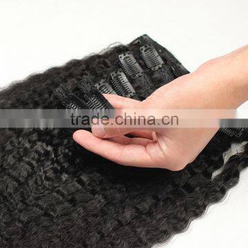 kinky straight clip in human hair extensions brazilian hair wholesale distributors