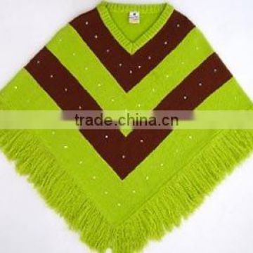 Ladies Knitted Poncho Shawl