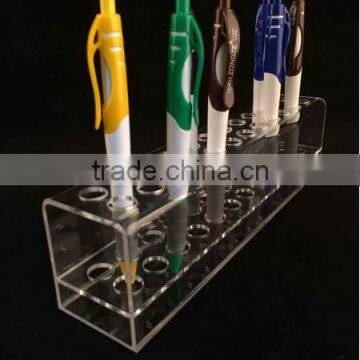 Clear Custom Acrylic Pen Holder Acrylic Desk Pen Display Stand With 3 Tiers photo-2