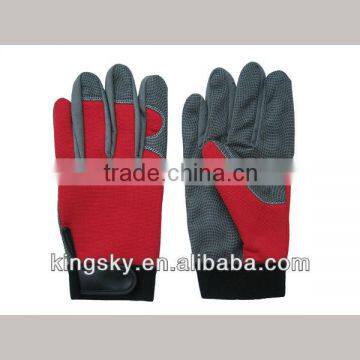 Embossed synthectic leather palm mechanic glove