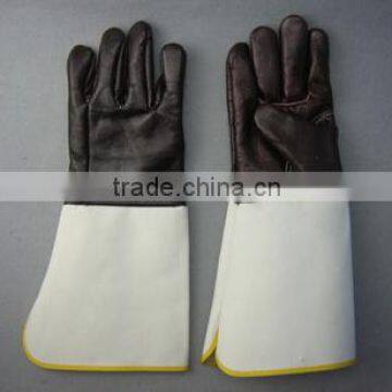 Dark Color Furniture Leather Welding Glove with Trumpet Cuff