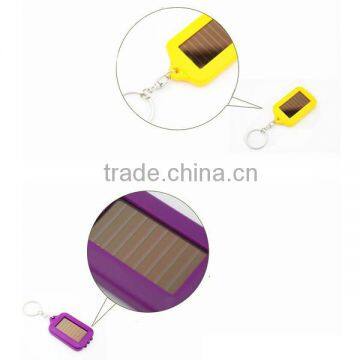 New Fashion Mixed Color Solar Portable LED Light Keychain / Mini Flashlight Key Ring Survial Gadget 3 LED