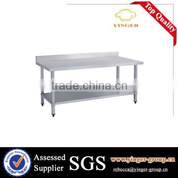 Adjustable Feet Satin Polished Stainless Steel Work Bench With Under Shelf