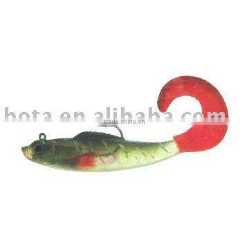 red tail soft fishing lure shad swimbait imbeded lead and hook