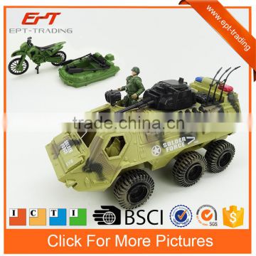 Realastic plastic military toy tank model set with light