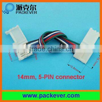 Solder free fast connection 14mm 5 pins LED strip snap connector