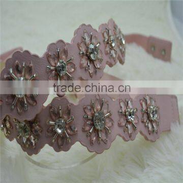 Elastic Rhinestone PU Leather Garment Dress Belt for Women photo-2