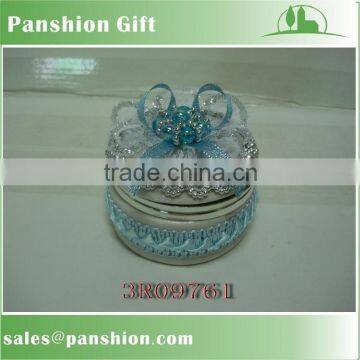 Round shape ceramic jewelry box