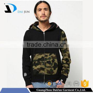 China factory low price high quality round neck 100 % cotton black custom men Wholesale Camo Hoodie Sweatshirt