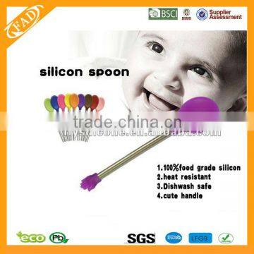 Personalized Mutli-Color Silicone Baby Feeding Spoon