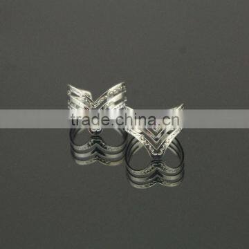 Trendy Hollow Rhodium Plated Finger Ring Set photo-3