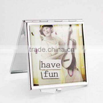 Logo OFFset Printing Cheap Square Pocket Mirror photo-3