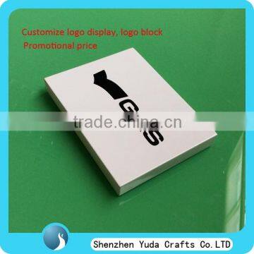 promotion customized white acrylic block sign plate, plexiglass acrylic paperweight frame