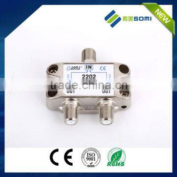Best manufacturer OEM 10-2602MHz 2 way satellite splitter