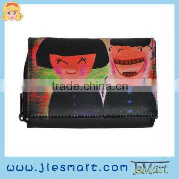 JSMART folded wallet artistic drawing digital printing custom photo bag sublimation