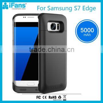 Customized Back Up Battery Charger Case For Samsung S7 Edge 5000mAh Rohs OEM