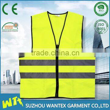 2016 wholesale 100% polyester yellow reflective safety working vest uniform for ladies