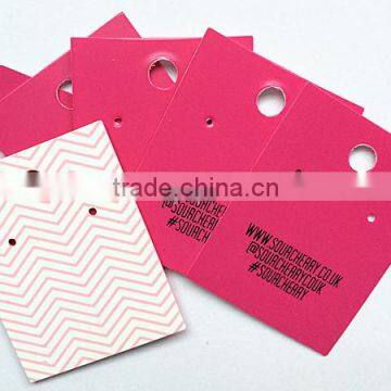 Punch 2 Holes Silver Earring Card With Gold Logo Custom