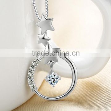 SCI096 circle pendant meaning with star shine pendant