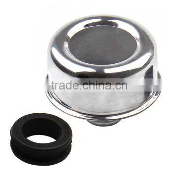 Breather valve cover with 1.22'' hole, chrome push-in relief for 1.75 emblem