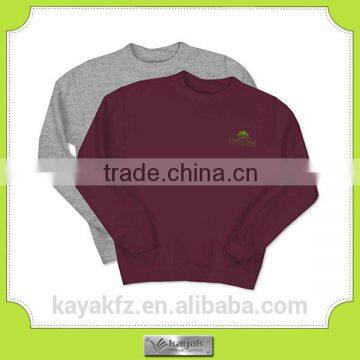 custom crew neck burgundy cotton printing sweat shirt