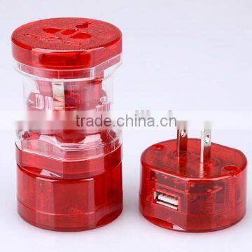 Multi plug adapter with USB universal travel