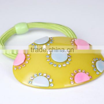 Crystal hair ornament cellulose acetate round elastic hairband