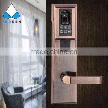 red bronze biometric fingerprint door lock for apartment