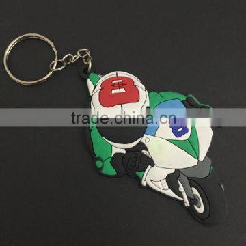 Customized motorcycle shape pvc keychain for sports